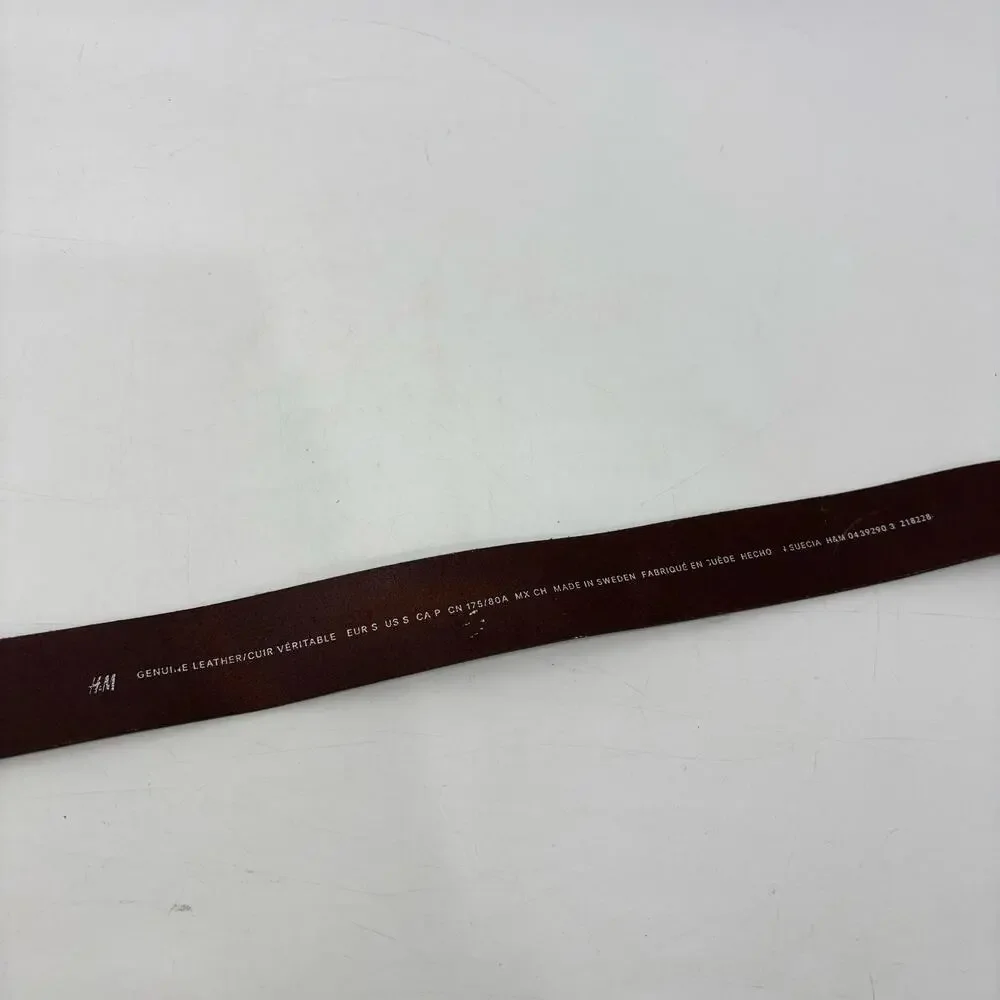 H&M Brown Size Small Leather Belt Unisex Women Men Casual Minimalist